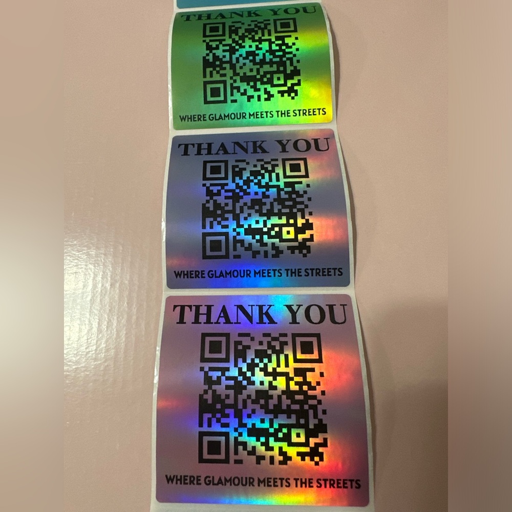 50 ct. Custom 3”x3” Multi-Color Rainbow Holographic Square Sticker Labels - Picture 12 of 13